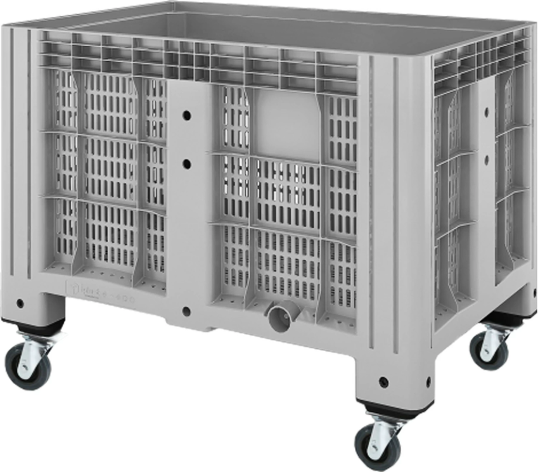 Контейнер 1200х800х913 мм перфорированный серый на колёсах купить в Иркутске Контейнер 1200х800х913 мм перфорированный серый на колёсах купить в Иркутске