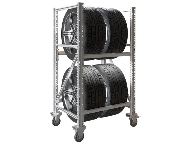 Стеллаж MS PRO 1350/781X606 передвижной для хранения до 4 шин купить в Иркутске