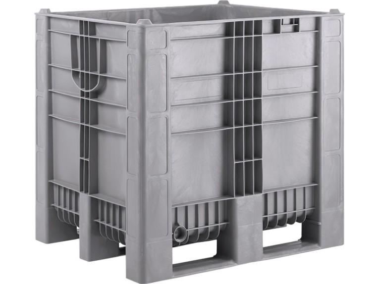 BoxPallet 1200х1000х1140 сплошной, на 3-х полозьях серый купить в Иркутске