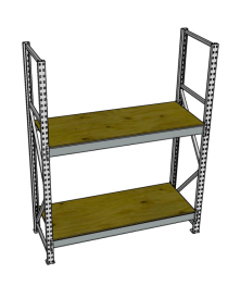 Стеллаж грузовой СГР 2500x2100x1000 2 полки (фанера)