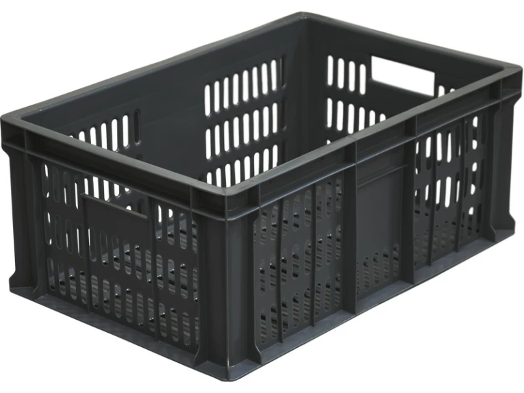 Ящик 600х400х250 с перфорацией чёрный купить в Иркутске
