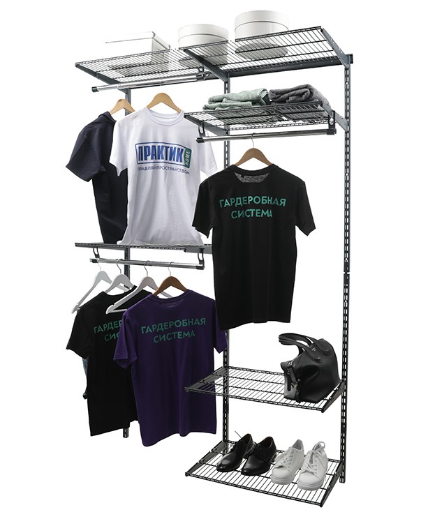 Гардеробная система Практик Home Optima G120 графит купить в Иркутске Гардеробная система Практик Home Optima G120 графит купить в Иркутске