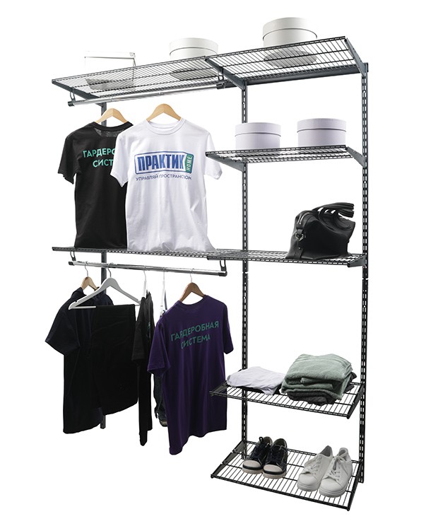 Гардеробная система Практик Home Optima G150 графит купить в Иркутске Гардеробная система Практик Home Optima G150 графит купить в Иркутске