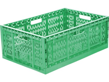 Ящик складной 600х400х220 перфорированный зеленый купить в Иркутске
