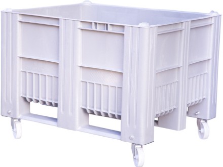 BoxPallet 1200x1000x900 мм сплошной на колесах серый купить в Иркутске