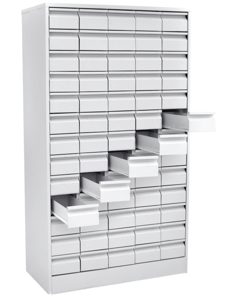 Шкаф картотечный для библиотечных карточек (65 ящиков) купить в Иркутске