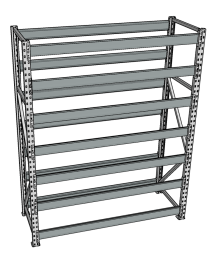 Стеллаж грузовой СГР 3000x1500x600 7 полок (без настила)