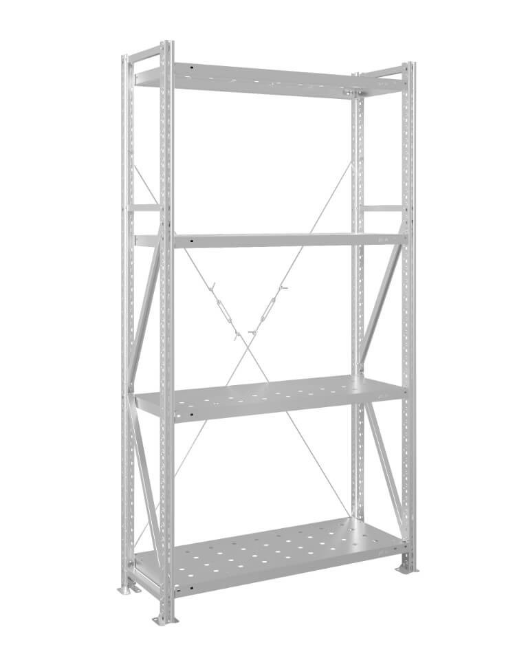 Стеллаж MS U 2500x700x400 4 полки (300 кг, перф) купить в Иркутске