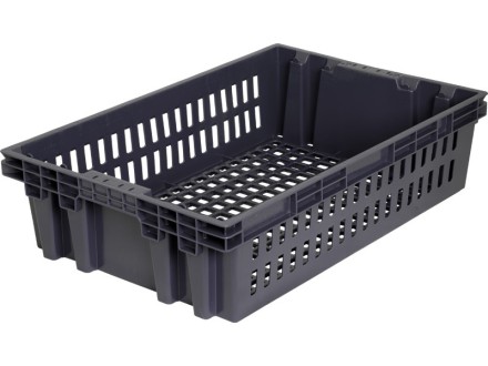 Ящик п/э хлебный 600х400х152,5 черный, вес 1,2 кг купить в Иркутске
