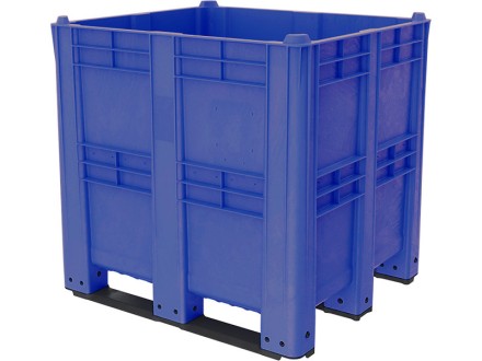 BoxPallet 1300х1150х1250 сплошной, на 3 полозьях синий купить в Иркутске