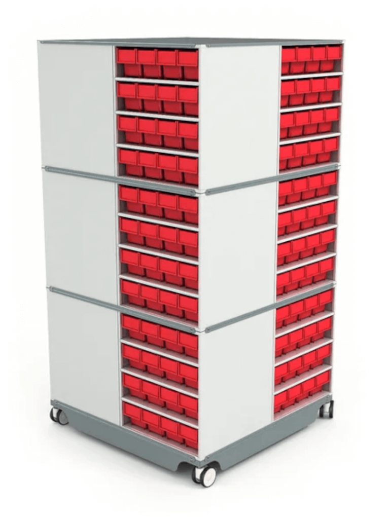 КП-02 Кассетница поворотная с красными ящиками купить в Иркутске КП-02 Кассетница поворотная с красными ящиками купить в Иркутске