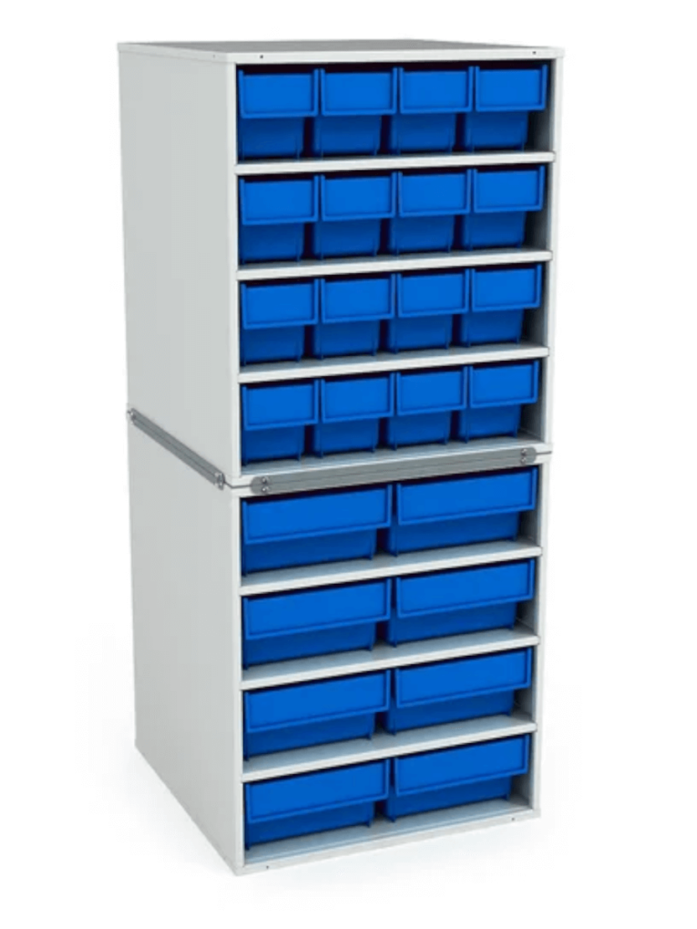 Стационарная кассетница ДиКом (на 2 яруса) с синими ящиками купить в Иркутске Стационарная кассетница ДиКом (на 2 яруса) с синими ящиками купить в Иркутске