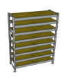 Стеллаж грузовой СГР 2500x900x500 8 полок (фанера)