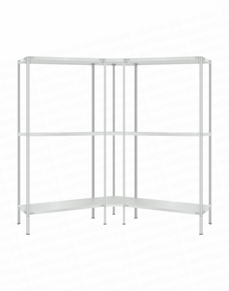 Стеллаж угловой 2000х1600х1600 (3 яруса глубиной 400мм) купить в Иркутске