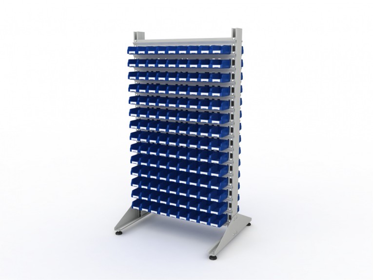 Стеллаж для пластиковых лотков SORTEX двухсторонний 1800x1000x800.01 купить в Иркутске Стеллаж для пластиковых лотков SORTEX двухсторонний 1800x1000x800.01 купить в Иркутске