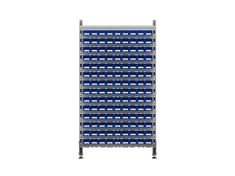 Стеллаж для пластиковых лотков SORTEX двухсторонний 1800x1000x800.01 купить в Иркутске Стеллаж для пластиковых лотков SORTEX двухсторонний 1800x1000x800.01 купить в Иркутске