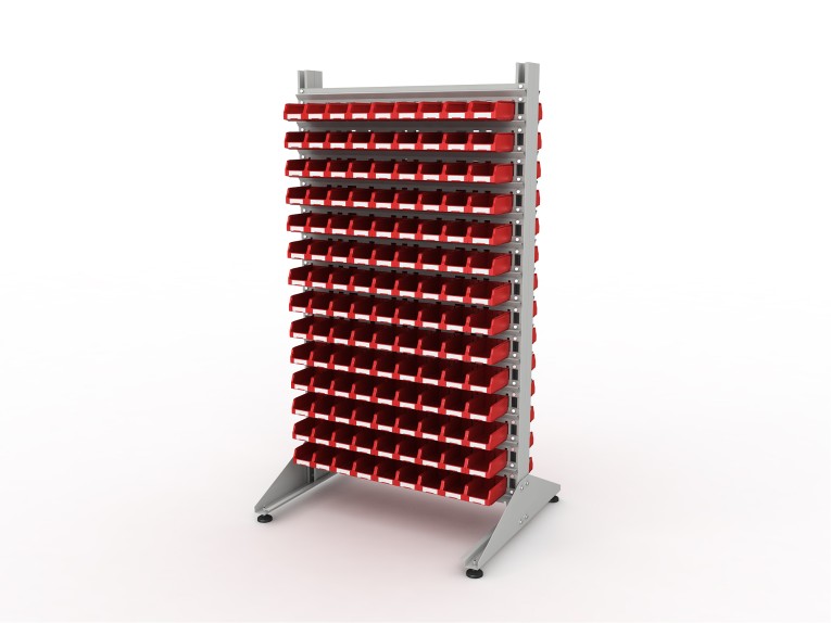 Стеллаж для пластиковых лотков SORTEX двухсторонний 1800x1000x800.01 купить в Иркутске Стеллаж для пластиковых лотков SORTEX двухсторонний 1800x1000x800.01 купить в Иркутске