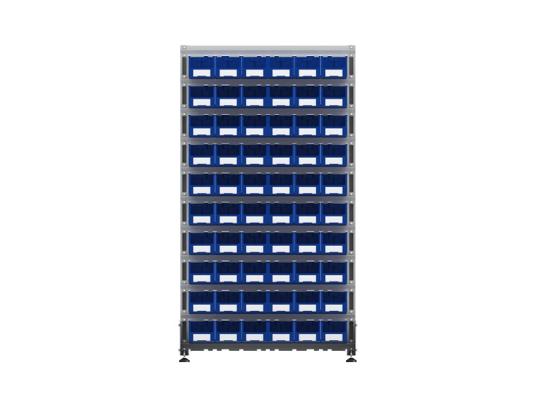 Стеллаж для пластиковых лотков SORTEX двухсторонний 1800x1000x800.02 купить в Иркутске Стеллаж для пластиковых лотков SORTEX двухсторонний 1800x1000x800.02 купить в Иркутске