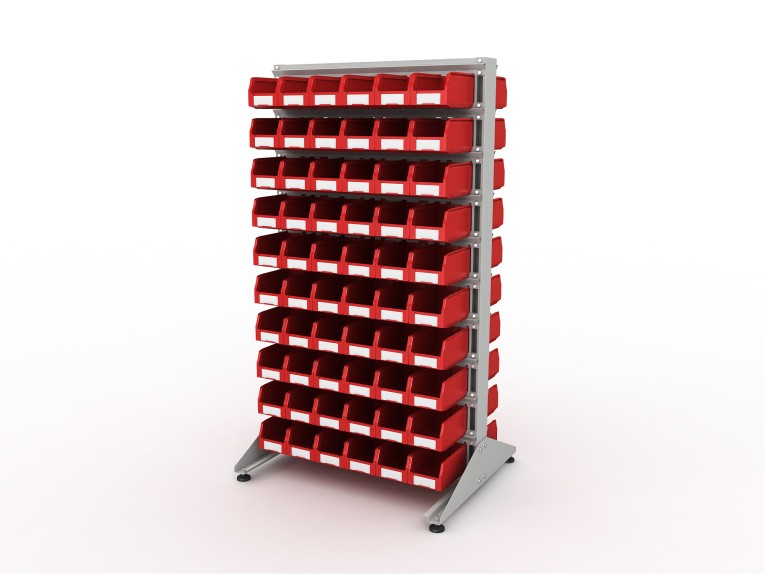 Стеллаж для пластиковых лотков SORTEX двухсторонний 1800x1000x800.02 купить в Иркутске Стеллаж для пластиковых лотков SORTEX двухсторонний 1800x1000x800.02 купить в Иркутске