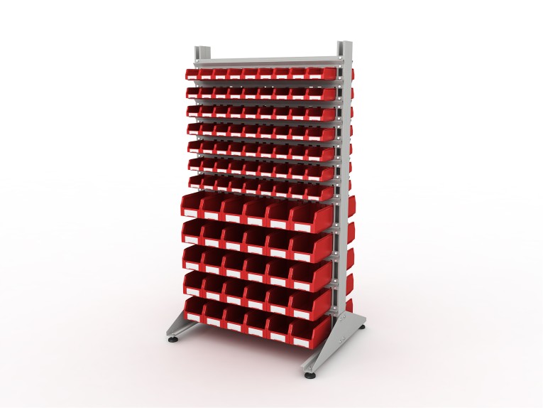 Стеллаж для пластиковых лотков SORTEX двухсторонний 1800x1000x800.04 купить в Иркутске Стеллаж для пластиковых лотков SORTEX двухсторонний 1800x1000x800.04 купить в Иркутске