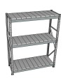 Стеллаж грузовой СГР 2500x1200x600 3 полки (металл)