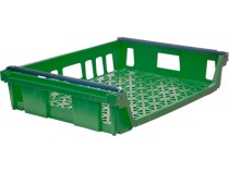 Ящик 744х557х167 со складываемыми ручками зелёный