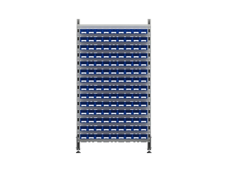 Стеллаж для пластиковых лотков SORTEX односторонний 1800x1000x450.01 купить в Иркутске Стеллаж для пластиковых лотков SORTEX односторонний 1800x1000x450.01 купить в Иркутске
