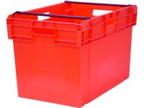 Ящик 600х400х407 со складываемыми ручками красный