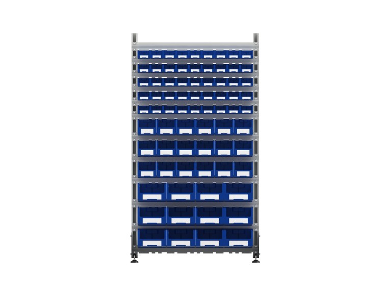 Стеллаж для пластиковых лотков SORTEX односторонний 1800x1000x450.06 купить в Иркутске Стеллаж для пластиковых лотков SORTEX односторонний 1800x1000x450.06 купить в Иркутске