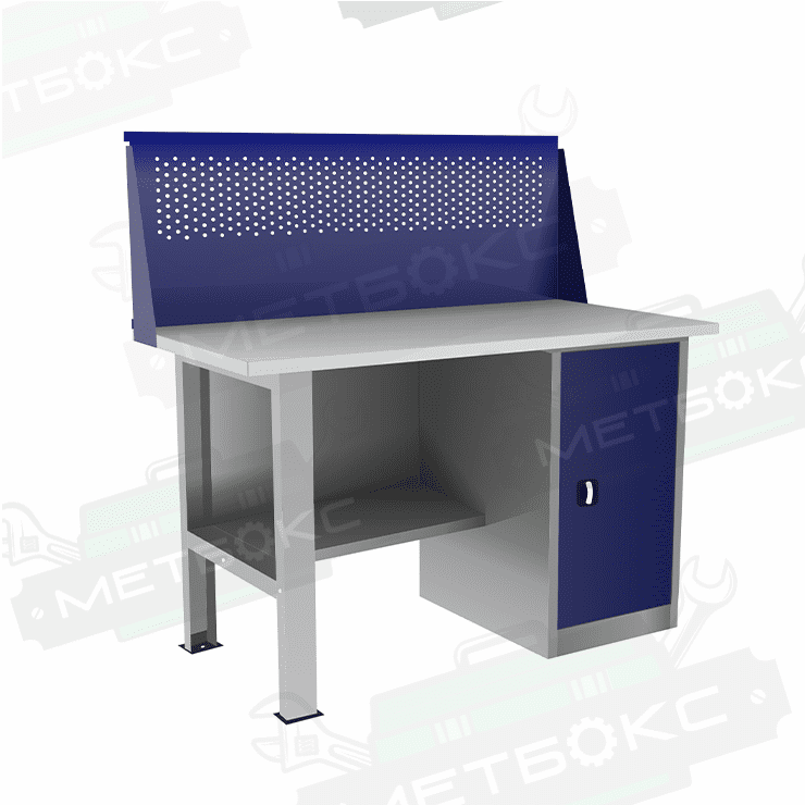 Однотумбовый слесарный верстак ВП-2/1,6 с экраном купить в Иркутске Однотумбовый слесарный верстак ВП-2/1,6 с экраном купить в Иркутске