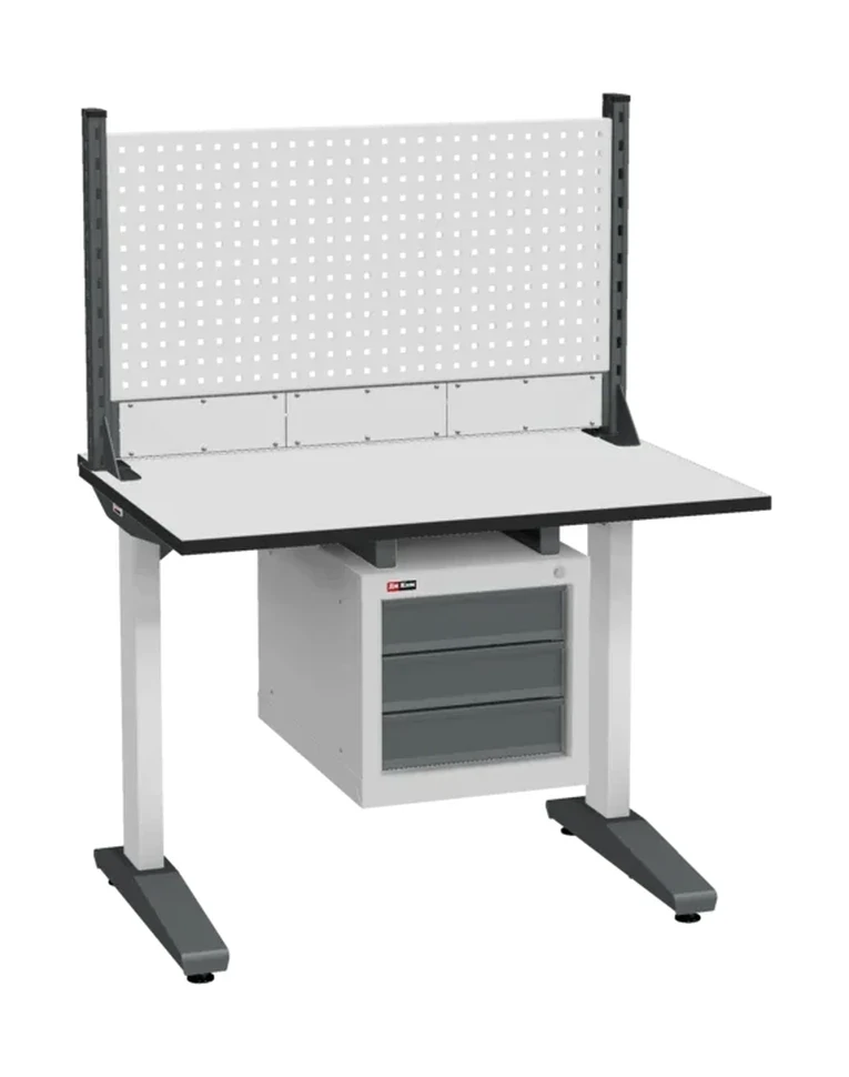Стол монтажный ДиКом СР-100-01, ESD Thermopal, нерегулируемый, экран Э1, с подвесной тумбой купить в Иркутске